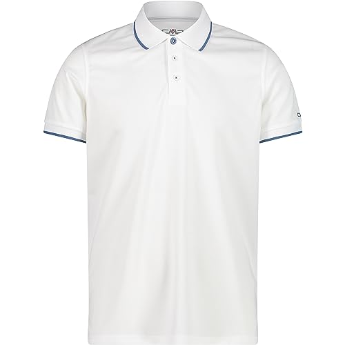 CMP Herren Poloshirt Bianco-Dusty Blue 50 von CMP