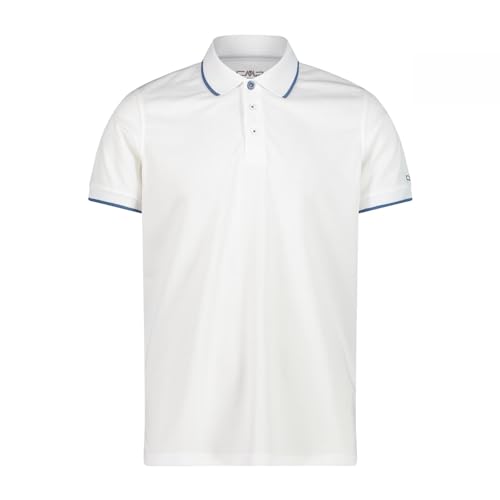 CMP Herren Poloshirt Bianco-Dusty Blue 56 von CMP