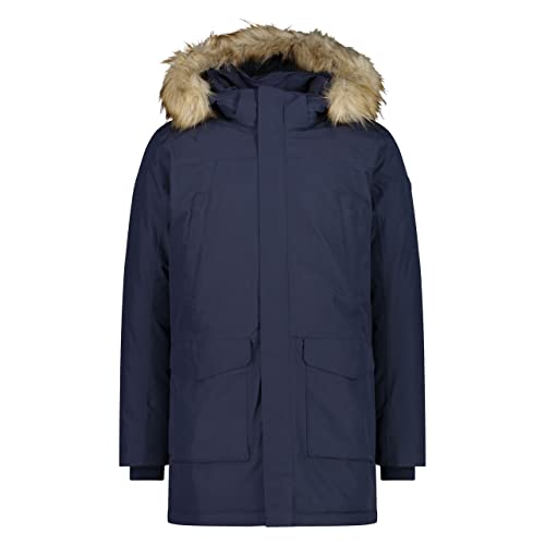 CMP Herren Pongee Dobby Long Parka Snap, Schwarz Blau, 56 von CMP