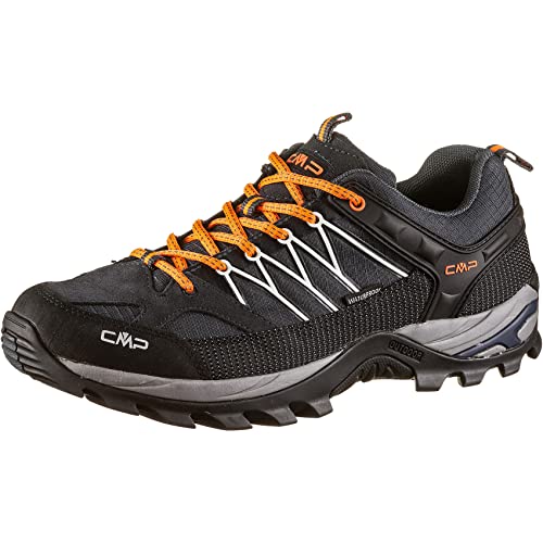 CMP Herren Rigel Low Shoe WP Trekking-Schuhe, Antracite-Flash ORANGE, 42 EU von CMP