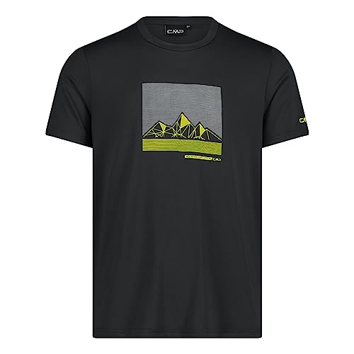 CMP Herren Shirt Funktionsshirt Outdoorshirt Wandershirt Man T-Shirt, Farbe:Grau, Größe:48, Artikel:-22UN Antracite/zolfo von CMP