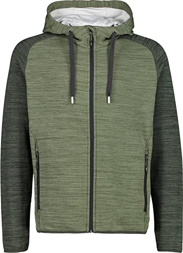 CMP Herren Stretch Performance Fleece Hood Sleeves in Different Colour Fleecejacke, Kaktus Mel, 56 von CMP