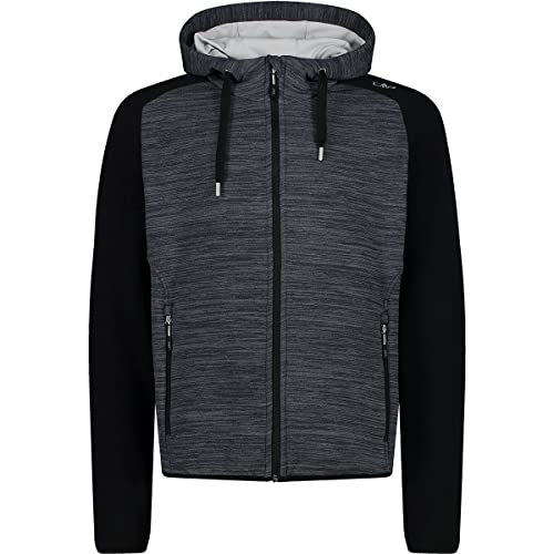 CMP Herren Stretch Performance Fleece Hood Sleeves in Different Colour Fleecejacke, Titan Mel, 56 von CMP
