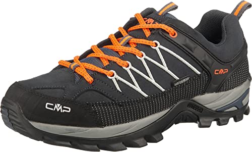 CMP Herren Rigel Low Trekking Shoes Wp Wanderschuh, Antracite Flash Orange, 42 EU von CMP