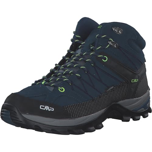 CMP Campagnolo Rigel WP Mid-Cut Trekkingschuhe Herren blau/schwarz Schuhgröße EU 46 2021, 3Q12947, 08mf Blue Ink Yellow Fluo, 46 EU von CMP