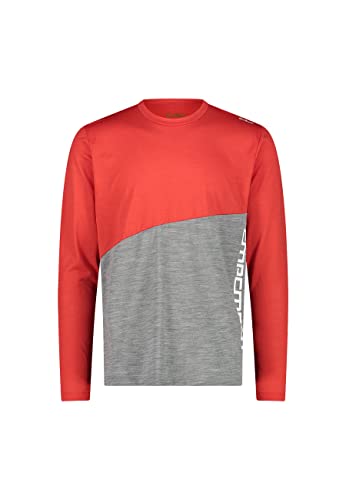 CMP Herren Unlimitech T-Shirt aus recyceltem Polyester und Merino 32L2787 rot 56 von CMP