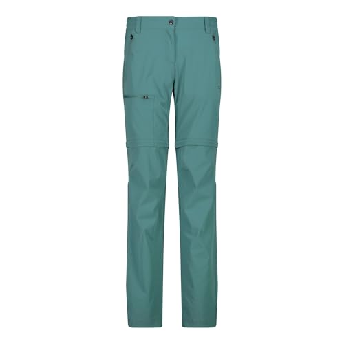 CMP Hose Zip Off mit seitlichen Taschen Stretch für Damen 34T5016, E811 Agave, 38 von CMP