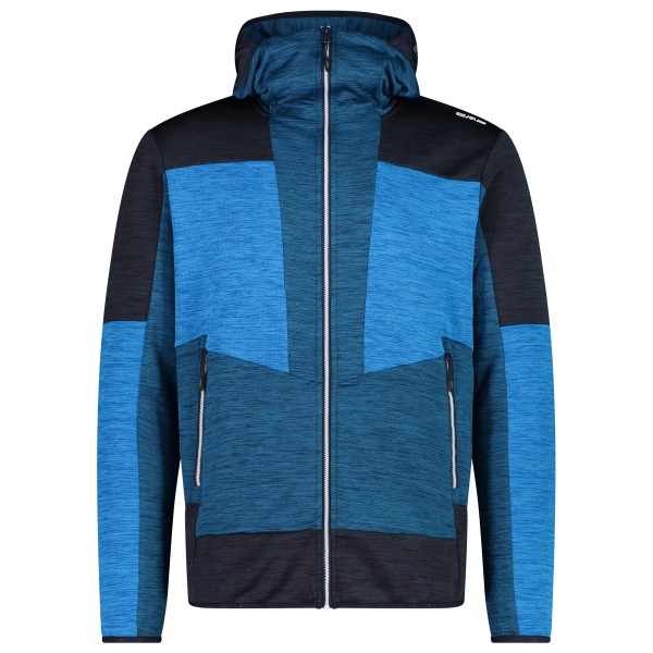 CMP - Jacket Fix Hood Melange Grid Tech - Fleecejacke Gr 50 blau von CMP