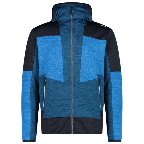 CMP - Jacket Fix Hood Melange Grid Tech - Fleecejacke Gr 56 blau von CMP