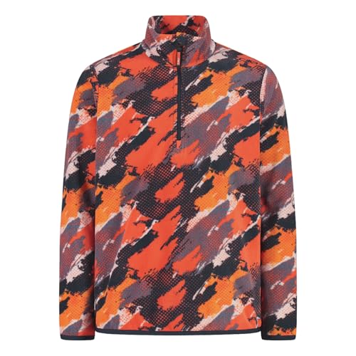 CMP Jungen Fleecepullover Funktionsshirt Half Zip Second Layer Kid Sweat, Farbe:Orange, Größe:164, Artikel:-06ZS orange/Black von CMP