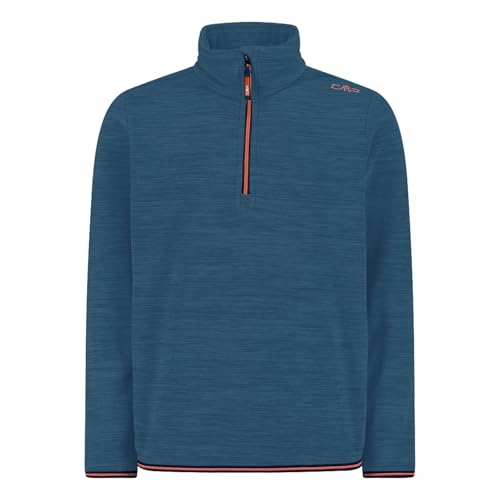 CMP Jungen Fleecepullover Rollkragenpullover Midlayer Kid Sweat, Farbe:Blau, Größe:128, Artikel:-N816 Bluestone Melange von CMP