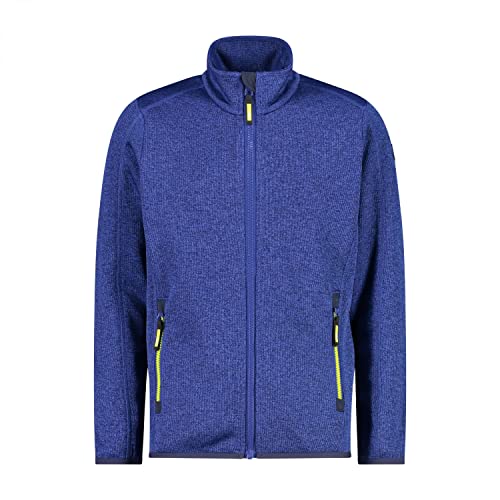 CMP Jungen Mélange Fleece Jacket Knit Tech Melange Fleecejacke, Damen, Light Blue, 54, Bluish-Electric, 104 von CMP