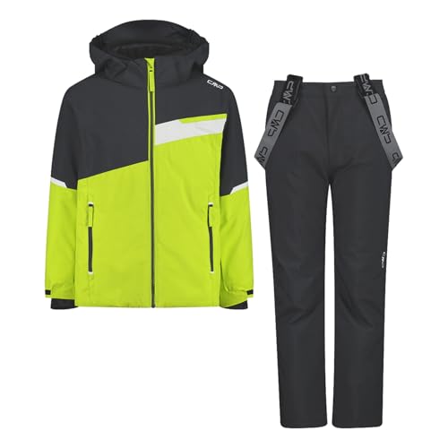 CMP Jungen Skiset Skihose Skijacke Kid Set Jacket and Pant, Farbe:Gelb, Größe:116, Artikel:-E112 Acid/Anthracite von CMP
