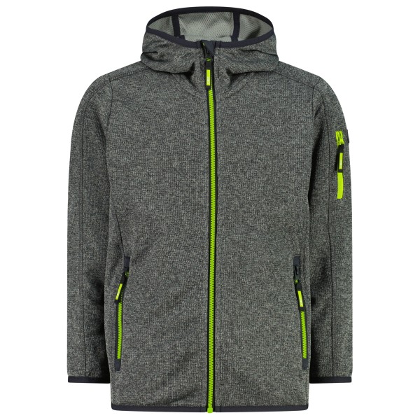 CMP - Kid's Jacket Fix Hood Knitted + Mesh - Fleecejacke Gr 128 grau von CMP