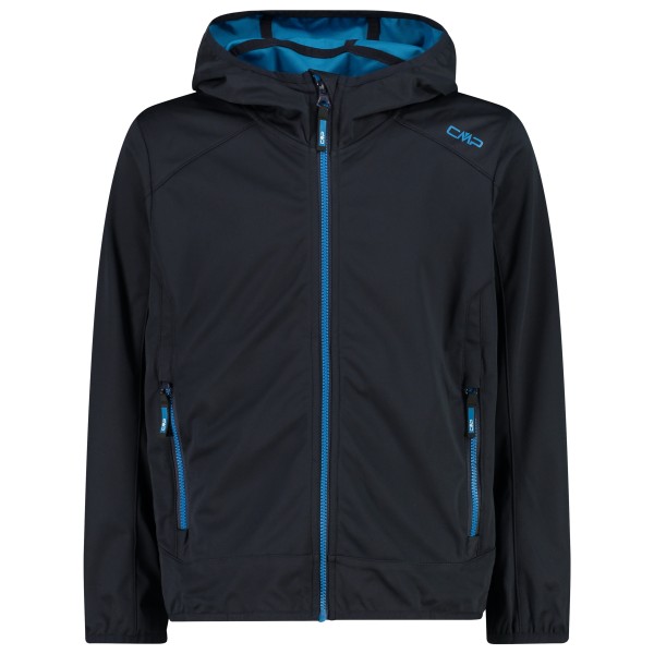 CMP - Kid's Jacket Fix Hood - Softshelljacke Gr 104 schwarz/blau von CMP