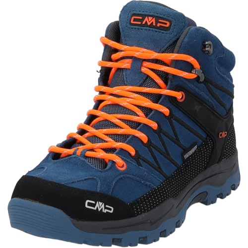 CMP Unisex Kinder Kids Rigel Mid Trekking Shoes Wp Trekking-Schuhe, Blau Orange Dusty Blue Flash Orange, 32 EU von CMP