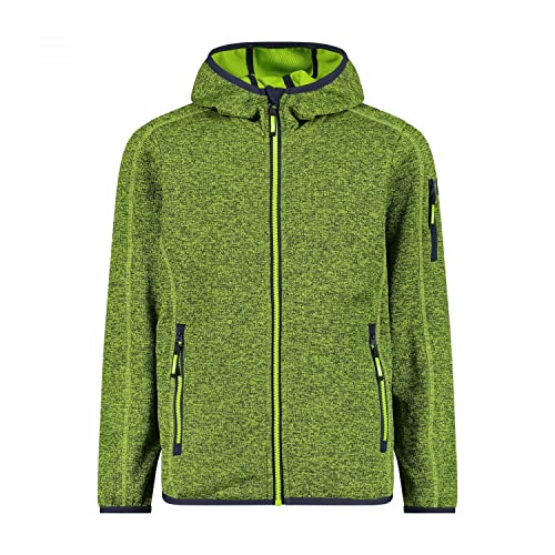 CMP Kinder Boys Knit Tech Jacke, limegreen-b.blue, 140 von CMP