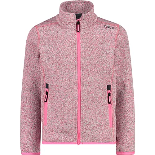 CMP Kinder Girls Knitted Jacke, pink fluo-bianco, 116 von CMP