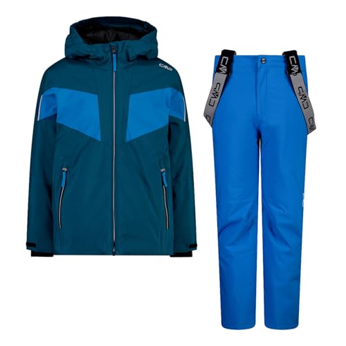 CMP Kinder Jungen Skiset Skihose Skijacke Kid Set Jacket and Pant, Farbe:Blau, Größe:116, Artikel:-L931 Petrol von CMP
