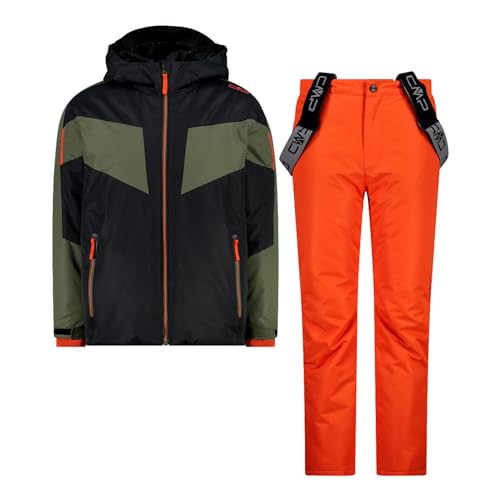 CMP Kinder Jungen Skiset Skihose Skijacke Kid Set Jacket and Pant, Farbe:Mehrfarbig, Größe:116, Artikel:-U423 Anthracite von CMP