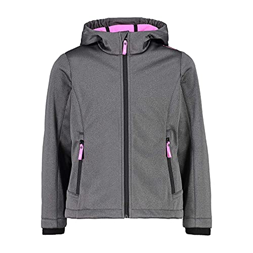 CMP Kinder Softshell Mel Jacke, Nero Mel.-Purple Fluo, 152 von CMP