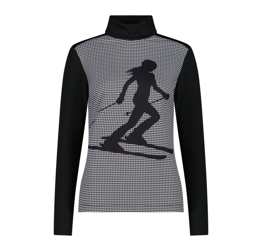 CMP Langarmshirt CMP Gedruckter Stehkragenpullover aus Softech für Damen von CMP