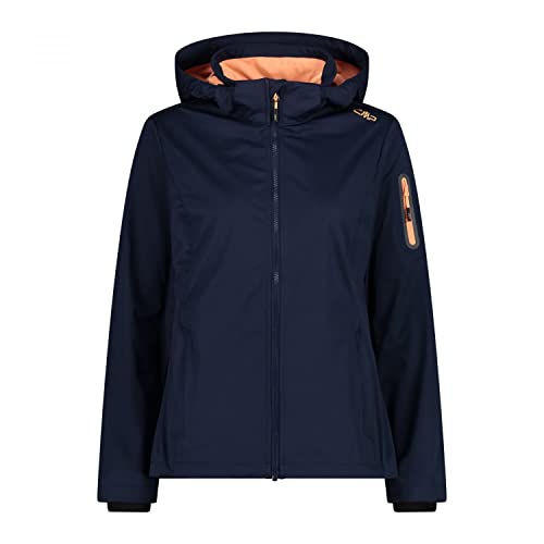 CMP - Leichte Softshelljacke für Damen mit abnehmbarer Kapuze, Blauer Sonnenaufgang, D42 von CMP