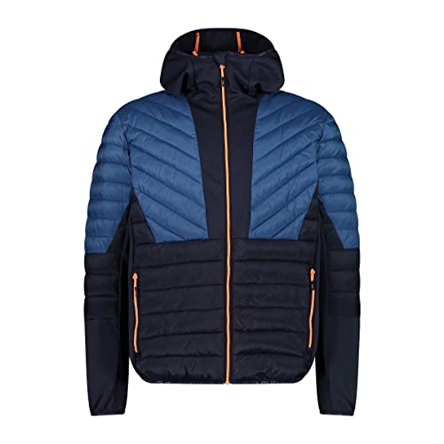 CMP M Hybrid Jacket Fix Hood Colorblock-Blau - PrimaLoft Vielseitige praktische Herren Hybridjacke, Größe 48 - Farbe Bl von CMP