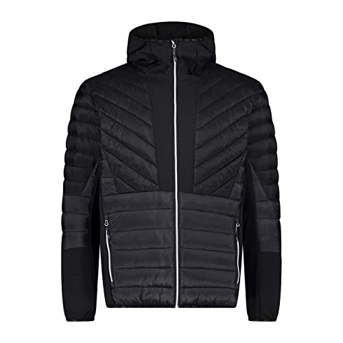 CMP M Hybrid Jacket Fix Hood Schwarz - PrimaLoft Vielseitige praktische Herren Hybridjacke, Größe 50 - Farbe Nero von CMP