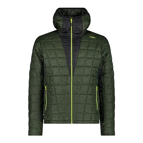 CMP M Jacket Fix Hood Polyester 20d Grün - PrimaLoft Warme ultraleichte Herren PrimaLoft Isolationsjacke, Größe 48 - F von CMP