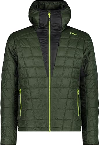 CMP M Jacket Fix Hood Polyester 20d Grün - PrimaLoft Warme ultraleichte Herren PrimaLoft Isolationsjacke, Größe 52 - F von CMP