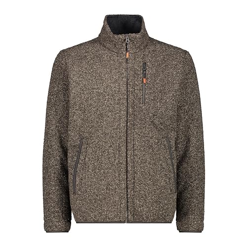 CMP M Jacket Jacquard Ii Braun - Warme bequeme Herren Jaquard Strickfleece Jacke, Größe 50 - Farbe Dust Melange von CMP