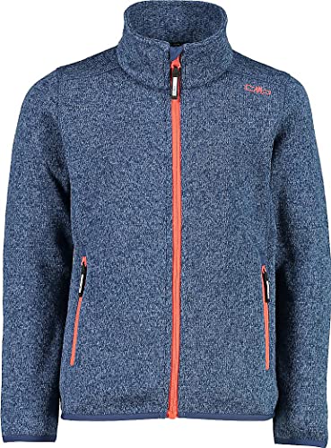 CMP Mädchen Knit Tech Melange Fleecejacke, Blau-Rot Kiss, 104 von CMP