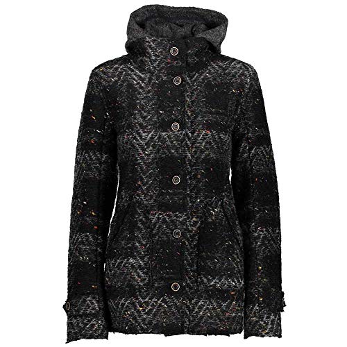 CMP Parka Funktionsjacke Wolljacke SCHWARZ WOOLTECH Kapuze WÄRMEND 3M36576 (38) von CMP