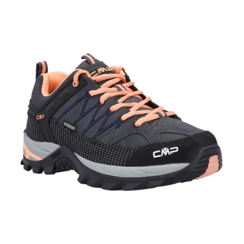 CMP Rigel Damen Wanderschuhe, niedrig, wasserdicht, Wildleder, mit Knöchelstütze, All-Terrain Grip Designed in Italy., Anthrazit-Sonnenaufgang, 39.5 EU von CMP