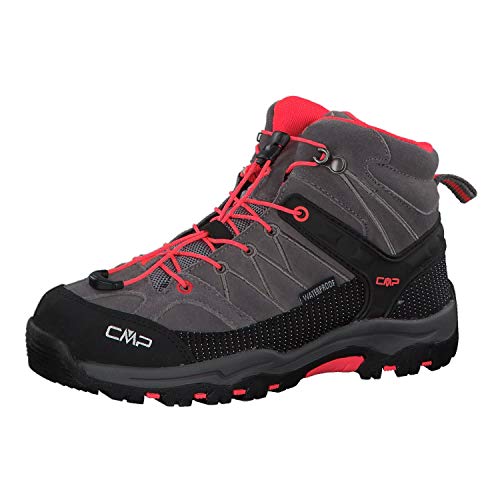 CMP Rigel Mid Wp Unisex-Kinder Trekking-& Wanderschuhe, Grau (Grey-Red Fluo), 37 EU von CMP