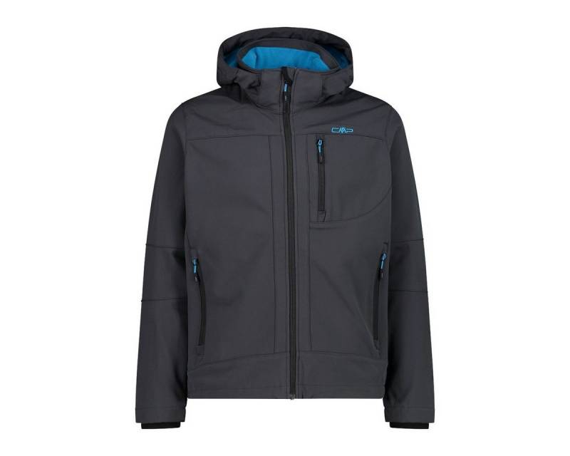 CMP Softshelljacke (winddicht, wasserabweisend) mit Kapuze anthrazitgrau/reefblau Herren von CMP