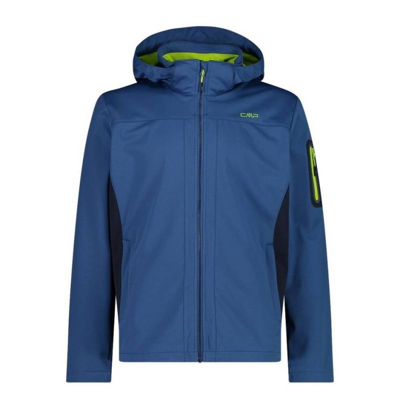 CMP Softshelljacke Light mit Kapuze (winddicht, wasserfest) dustyblau/dunkelblau Herren von CMP