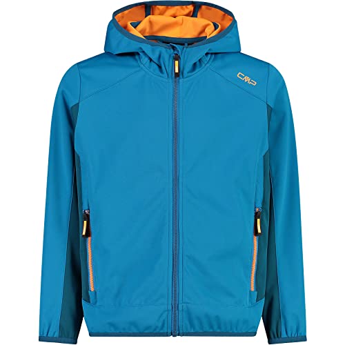 CMP Kinder Softshelljacke black blue-limegreen 116 von CMP