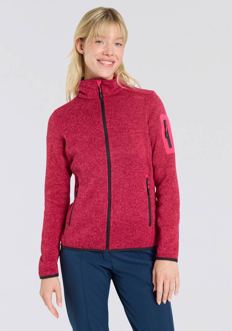 CMP Strickfleecejacke "KNITTED MELANGE FLEECE WOMAN JACKET" 1 Stk. tlg. Wärmeisolierend & Schnell trocknend & Atmungsaktiv von CMP
