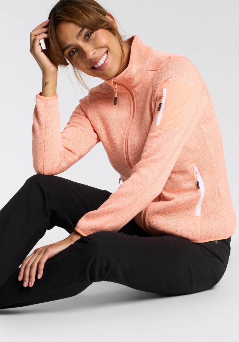 CMP Strickfleecejacke "KNITTED MELANGE FLEECE WOMAN JACKET" 1 Stk. tlg. Wärmeisolierend & Schnell trocknend & Atmungsaktiv von CMP