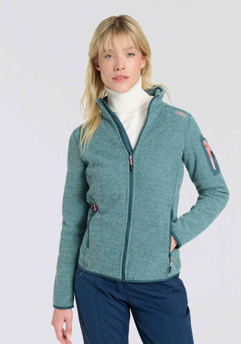 CMP Strickfleecejacke "KNITTED MELANGE FLEECE WOMAN JACKET" 1 Stk. tlg. Wärmeisolierend & Schnell trocknend & Atmungsaktiv von CMP