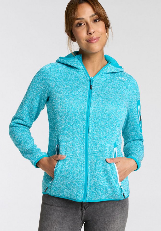 CMP Strickfleecejacke KNITTED MELANGE HOODY WOMAN HOODY (1-St) Wärmend und von CMP