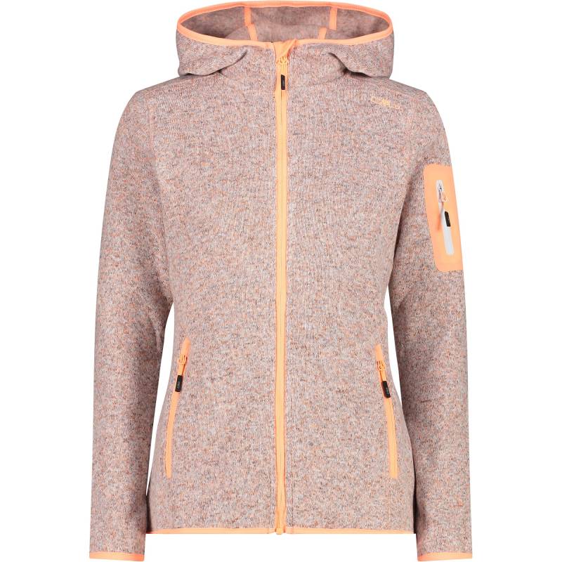 CMP Strickfleecejacke "KNITTED MELANGE HOODY WOMAN HOODY JACKET" 1 Stk. tlg. mit Kapuze Wärmend und atmungsaktiv von CMP