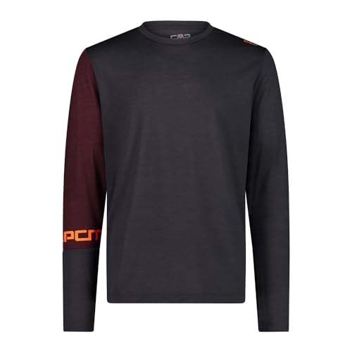 CMP T-Shirt Unlimitech mit Performance Merino, anthrazit,52 von CMP