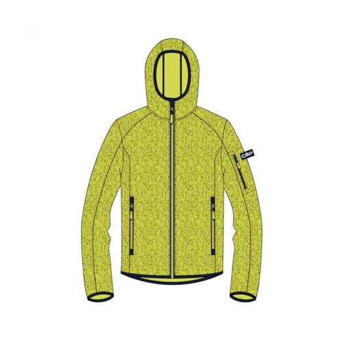 CMP Unisex Kinder Strickjacke mit Fester Kapuze, Lime-Darker, 164 von CMP