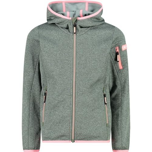 CMP Unisex Kinder Strickjacke mit Fester Kapuze, Salbei-Jade, 128 von CMP