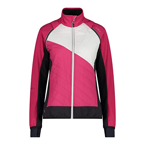 CMP W Jacket Detachable Colorblock-Pink-Schwarz - PrimaLoft Warme atmungsaktive Damen Softshell Jacke, Größe 42 - Farbe von CMP