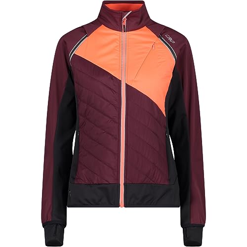 CMP W Jacket Detachable Rot - PrimaLoft Warme atmungsaktive Damen Softshell Jacke, Größe 40 - Farbe Burgundy von CMP