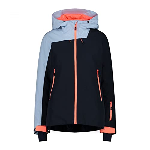 CMP W Jacket Fix Hood Xiii Colorblock - PrimaLoft Wasserdichte funktionelle Damen Skijacke, Größe 40 - Farbe Blackblue von CMP